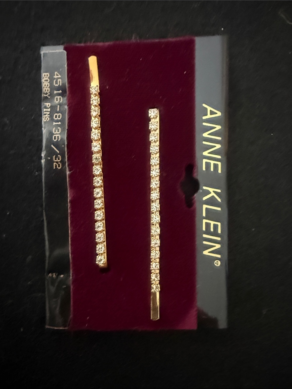 Anne Klein Gold Rhinestone Hair Pins